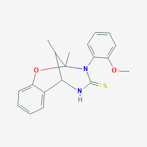 3-(2-methoxyphenyl)-2,11-dimethyl-2,3,5,6-tetrahydro-4H-2,6-methano-1,3,5-benzoxadiazocine-4-thione