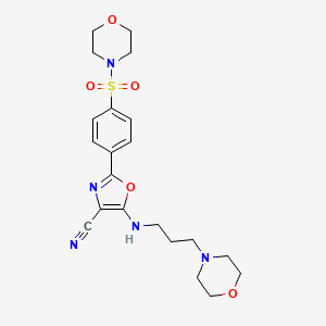 5-((3-Morpholinopropyl)amino)-2-(4-(morpholinosulfonyl)phenyl)oxazole-4-carbonitrile