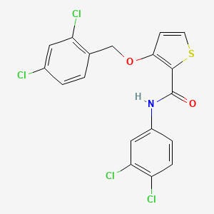 N-(3,4-dichlorophenyl)-3-[(2,4-dichlorophenyl)methoxy]thiophene-2-carboxamide