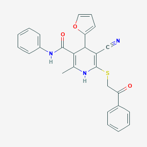 5-cyano-4-(2-furyl)-2-methyl-6-[(2-oxo-2-phenylethyl)sulfanyl]-N-phenyl-1,4-dihydro-3-pyridinecarboxamide