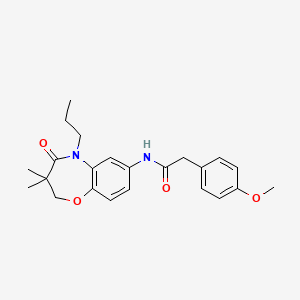 N-(3,3-dimethyl-4-oxo-5-propyl-2,3,4,5-tetrahydrobenzo[b][1,4]oxazepin-7-yl)-2-(4-methoxyphenyl)acetamide