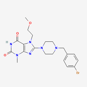 8-(4-(4-bromobenzyl)piperazin-1-yl)-7-(2-methoxyethyl)-3-methyl-1H-purine-2,6(3H,7H)-dione