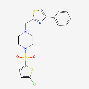 2-((4-((5-Chlorothiophen-2-yl)sulfonyl)piperazin-1-yl)methyl)-4-phenylthiazole