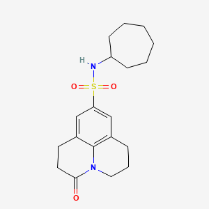 N-cycloheptyl-3-oxo-1,2,3,5,6,7-hexahydropyrido[3,2,1-ij]quinoline-9-sulfonamide