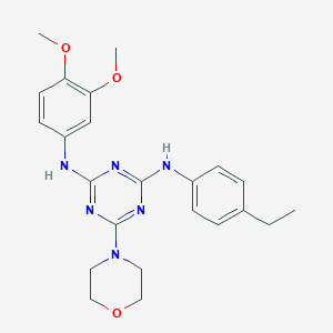 N2-(3,4-dimethoxyphenyl)-N4-(4-ethylphenyl)-6-morpholino-1,3,5-triazine-2,4-diamine