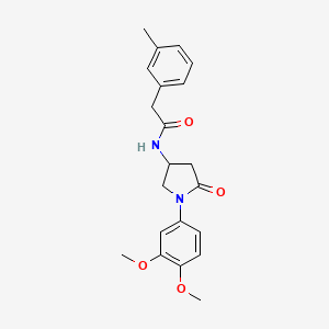 N-(1-(3,4-dimethoxyphenyl)-5-oxopyrrolidin-3-yl)-2-(m-tolyl)acetamide