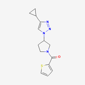 (3-(4-cyclopropyl-1H-1,2,3-triazol-1-yl)pyrrolidin-1-yl)(thiophen-2-yl)methanone