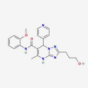 2-(3-hydroxypropyl)-N-(2-methoxyphenyl)-5-methyl-7-(pyridin-4-yl)-4,7-dihydro-[1,2,4]triazolo[1,5-a]pyrimidine-6-carboxamide