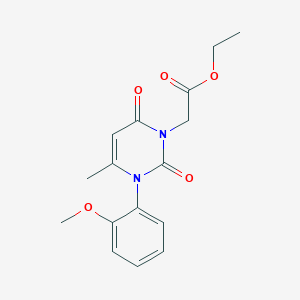 molecular formula C16H18N2O5 B2409282 ethyl [3-(2-methoxyphenyl)-4-methyl-2,6-dioxo-3,6-dihydropyrimidin-1(2H)-yl]acetate CAS No. 1242837-22-4
