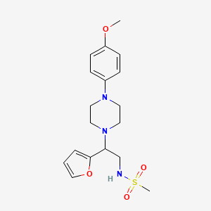 molecular formula C18H25N3O4S B2409292 N-(2-(furan-2-yl)-2-(4-(4-methoxyphenyl)piperazin-1-yl)ethyl)methanesulfonamide CAS No. 877648-89-0