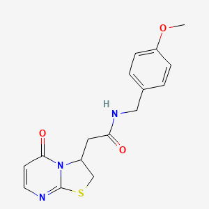 molecular formula C16H17N3O3S B2409293 N-(4-methoxybenzyl)-2-(5-oxo-3,5-dihydro-2H-thiazolo[3,2-a]pyrimidin-3-yl)acetamide CAS No. 953189-17-8