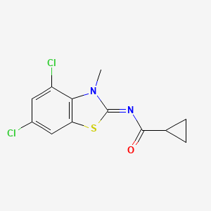 N-(4,6-dichloro-3-methyl-1,3-benzothiazol-2-ylidene)cyclopropanecarboxamide