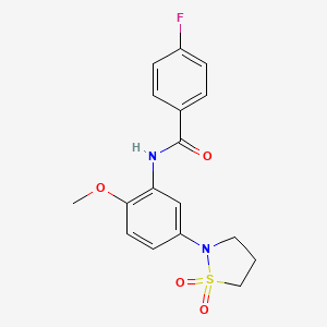 molecular formula C17H17FN2O4S B2409304 N-(5-(1,1-dioxidoisothiazolidin-2-yl)-2-methoxyphenyl)-4-fluorobenzamide CAS No. 899728-89-3