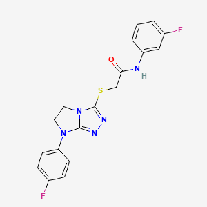 N-(3-fluorophenyl)-2-((7-(4-fluorophenyl)-6,7-dihydro-5H-imidazo[2,1-c][1,2,4]triazol-3-yl)thio)acetamide
