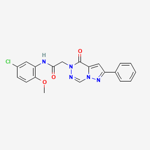 molecular formula C20H16ClN5O3 B2409318 N-(5-氯-2-甲氧基苯基)-2-(4-氧代-2-苯基吡唑并[1,5-d][1,2,4]三嗪-5(4H)-基)乙酰胺 CAS No. 1021078-86-3