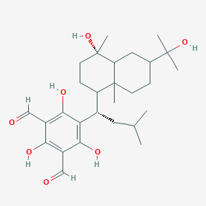 2,4,6-trihydroxy-5-[(1S)-1-[(4S)-4-hydroxy-6-(2-hydroxypropan-2-yl)-4,8a-dimethyl-1,2,3,4a,5,6,7,8-octahydronaphthalen-1-yl]-3-methylbutyl]benzene-1,3-dicarbaldehyde