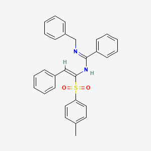 molecular formula C29H26N2O2S B2409330 (Z)-N-benzyl-N'-((Z)-2-phenyl-1-tosylvinyl)benzimidamide CAS No. 151320-68-2