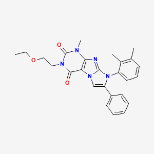 molecular formula C26H27N5O3 B2409331 8-(2,3-dimethylphenyl)-3-(2-ethoxyethyl)-1-methyl-7-phenyl-1H-imidazo[2,1-f]purine-2,4(3H,8H)-dione CAS No. 899988-19-3