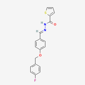 molecular formula C19H15FN2O2S B2409333 N'-((E)-{4-[(4-氟苄氧基)苯基]亚甲基)-2-噻吩甲酰肼 CAS No. 331461-72-4