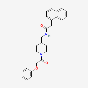 molecular formula C26H28N2O3 B2409335 2-(naphthalen-1-yl)-N-((1-(2-phenoxyacetyl)piperidin-4-yl)methyl)acetamide CAS No. 1235363-19-5