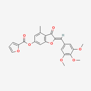 molecular formula C24H20O8 B2409340 (Z)-4-methyl-3-oxo-2-(3,4,5-trimethoxybenzylidene)-2,3-dihydrobenzofuran-6-yl furan-2-carboxylate CAS No. 903857-96-5
