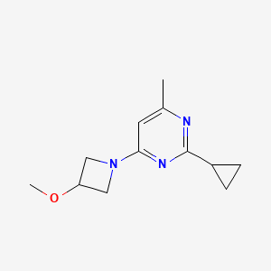 molecular formula C12H17N3O B2409341 2-Cyclopropyl-4-(3-methoxyazetidin-1-yl)-6-methylpyrimidine CAS No. 2097933-93-0