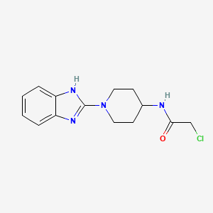 molecular formula C14H17ClN4O B2409342 N-[1-(1H-Benzimidazol-2-yl)piperidin-4-yl]-2-chloroacetamide CAS No. 2411219-90-2
