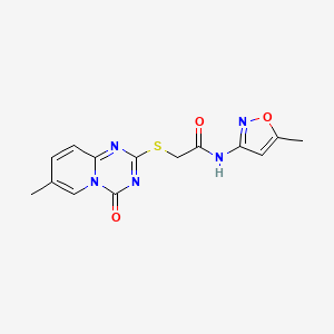 2-((7-methyl-4-oxo-4H-pyrido[1,2-a][1,3,5]triazin-2-yl)thio)-N-(5-methylisoxazol-3-yl)acetamide