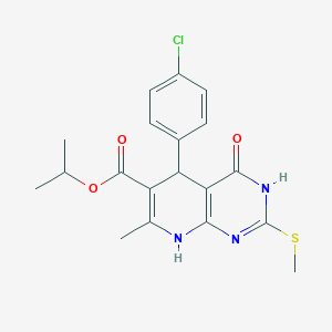 Isopropyl 5-(4-chlorophenyl)-7-methyl-2-(methylthio)-4-oxo-3,4,5,8-tetrahydropyrido[2,3-d]pyrimidine-6-carboxylate