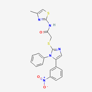 N-(4-methylthiazol-2-yl)-2-((5-(3-nitrophenyl)-1-phenyl-1H-imidazol-2-yl)thio)acetamide