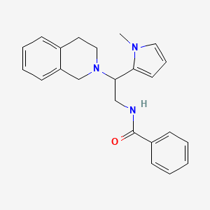 molecular formula C23H25N3O B2409356 N-(2-(3,4-dihydroisoquinolin-2(1H)-yl)-2-(1-methyl-1H-pyrrol-2-yl)ethyl)benzamide CAS No. 1049362-57-3