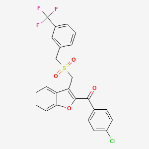 (4-Chlorophenyl)[3-({[3-(trifluoromethyl)benzyl]sulfonyl}methyl)-1-benzofuran-2-yl]methanone