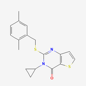 3-cyclopropyl-2-[(2,5-dimethylbenzyl)sulfanyl]thieno[3,2-d]pyrimidin-4(3H)-one