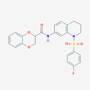 N-(1-((4-fluorophenyl)sulfonyl)-1,2,3,4-tetrahydroquinolin-7-yl)-2,3-dihydrobenzo[b][1,4]dioxine-2-carboxamide