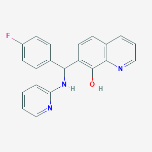 molecular formula C21H16FN3O B2409363 7-[(4-Fluorophenyl)-(pyridin-2-ylamino)methyl]quinolin-8-ol CAS No. 308298-20-6