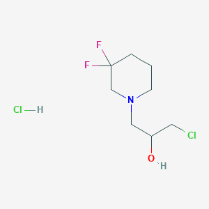 1-Chloro-3-(3,3-difluoropiperidin-1-yl)propan-2-ol;hydrochloride