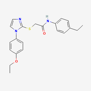molecular formula C21H23N3O2S B2409377 2-((1-(4-乙氧基苯基)-1H-咪唑-2-基)硫代)-N-(4-乙基苯基)乙酰胺 CAS No. 688336-52-9