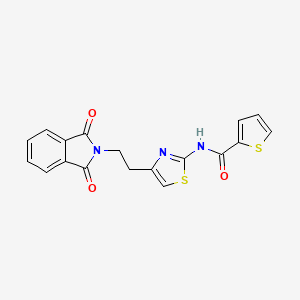 molecular formula C18H13N3O3S2 B2409378 N-[4-[2-(1,3-dioxoisoindol-2-yl)ethyl]-1,3-thiazol-2-yl]thiophene-2-carboxamide CAS No. 866041-02-3
