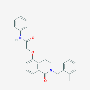 molecular formula C26H26N2O3 B2409379 N-(4-methylphenyl)-2-({2-[(2-methylphenyl)methyl]-1-oxo-1,2,3,4-tetrahydroisoquinolin-5-yl}oxy)acetamide CAS No. 850908-64-4