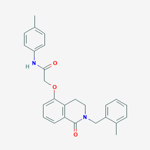 molecular formula C26H26N2O3 B2409379 N-(4-methylphenyl)-2-[[2-[(2-methylphenyl)methyl]-1-oxo-3,4-dihydroisoquinolin-5-yl]oxy]acetamide CAS No. 850908-64-4