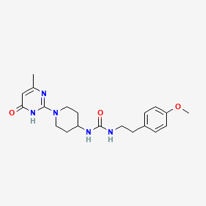 molecular formula C20H27N5O3 B2409380 1-(4-甲氧基苯乙基)-3-(1-(4-甲基-6-氧代-1,6-二氢嘧啶-2-基)哌啶-4-基)脲 CAS No. 1904302-48-2