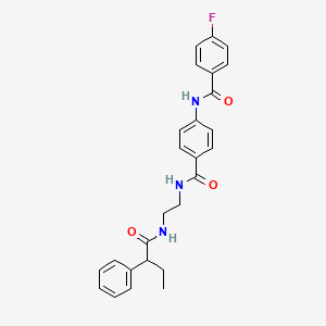 molecular formula C26H26FN3O3 B2409382 4-fluoro-N-(4-((2-(2-phenylbutanamido)ethyl)carbamoyl)phenyl)benzamide CAS No. 1021207-13-5