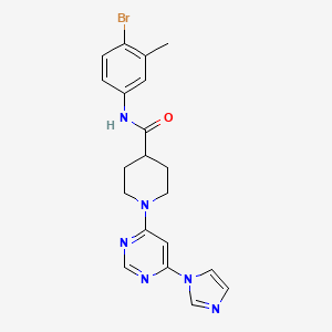 molecular formula C20H21BrN6O B2409388 1-(6-(1H-imidazol-1-yl)pyrimidin-4-yl)-N-(4-bromo-3-methylphenyl)piperidine-4-carboxamide CAS No. 1351613-63-2