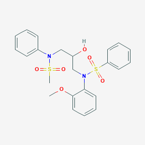 molecular formula C23H26N2O6S2 B240939 N-{2-hydroxy-3-[(methylsulfonyl)(phenyl)amino]propyl}-N-(2-methoxyphenyl)benzenesulfonamide 