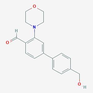 molecular formula C18H19NO3 B2409397 4-[4-(Hydroxymethyl)phenyl]-2-morpholin-4-ylbenzaldehyde CAS No. 2224300-03-0