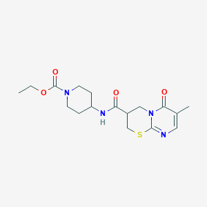molecular formula C17H24N4O4S B2409399 Ethyl 4-(7-methyl-6-oxo-2,3,4,6-tetrahydropyrimido[2,1-b][1,3]thiazine-3-carboxamido)piperidine-1-carboxylate CAS No. 1396747-72-0