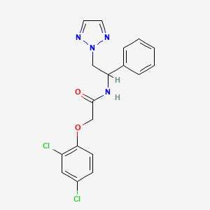 molecular formula C18H16Cl2N4O2 B2409406 2-(2,4-dichlorophenoxy)-N-(1-phenyl-2-(2H-1,2,3-triazol-2-yl)ethyl)acetamide CAS No. 2034548-55-3