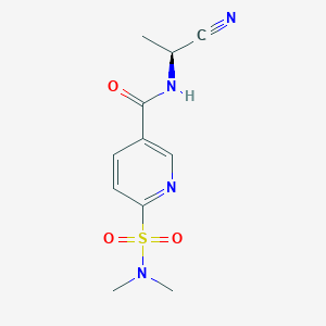 molecular formula C11H14N4O3S B2409407 N-[(1S)-1-Cyanoethyl]-6-(dimethylsulfamoyl)pyridine-3-carboxamide CAS No. 2188360-93-0