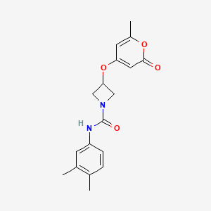 N-(3,4-dimethylphenyl)-3-((6-methyl-2-oxo-2H-pyran-4-yl)oxy)azetidine-1-carboxamide
