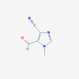 molecular formula C6H5N3O B2409411 5-formyl-1-methyl-1H-imidazole-4-carbonitrile CAS No. 916257-35-7
